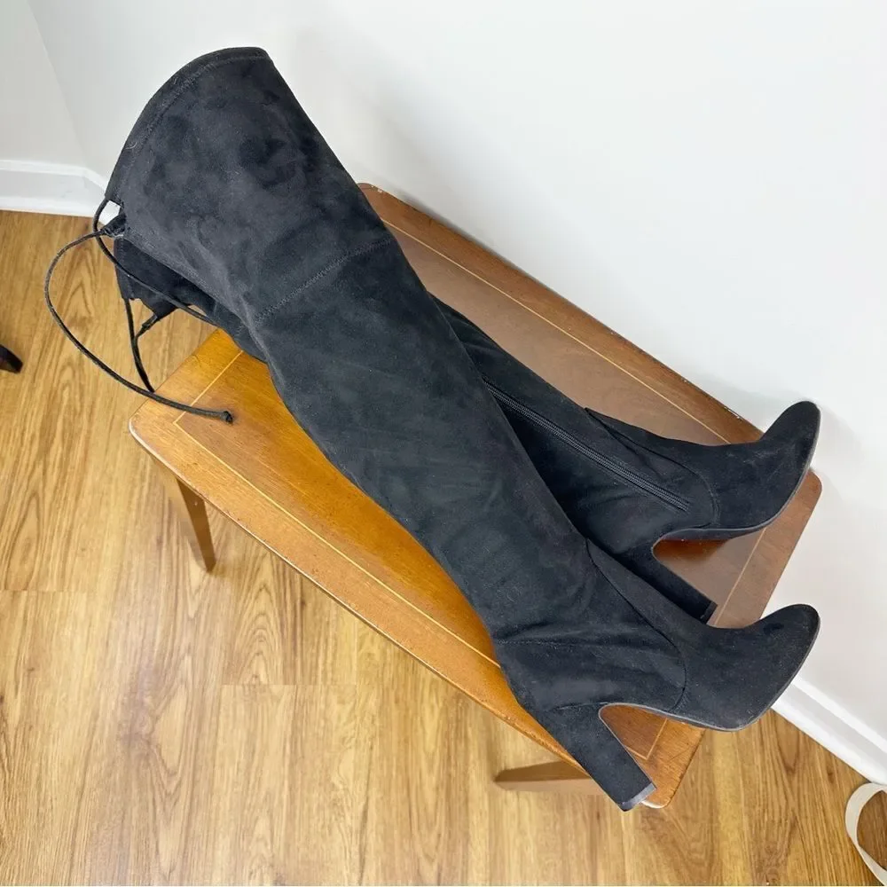 UNISA Black Faux Suede Over the Knee‎ Heeled Boots Size 9M